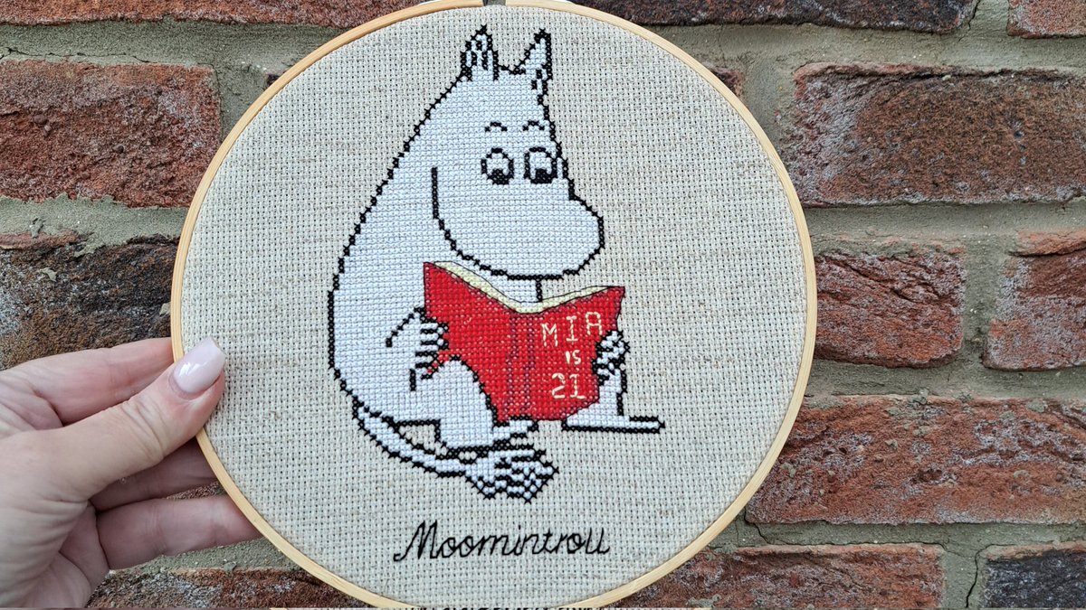 Good morning #earlybiz
This 8in hoop was created for a friend who has been obsessed with #Moomin since being a little girl. 
Would you like something created from your ideas and inspiration.....non copyright.  
#hoopart #crossstitch #oneofakind  #shopsmall