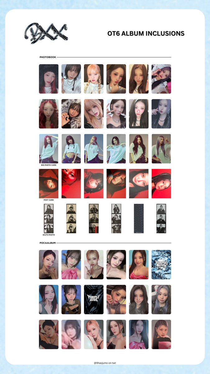 PURPLE KISS BXX album photocard + inclusions Found 12/12 photobook