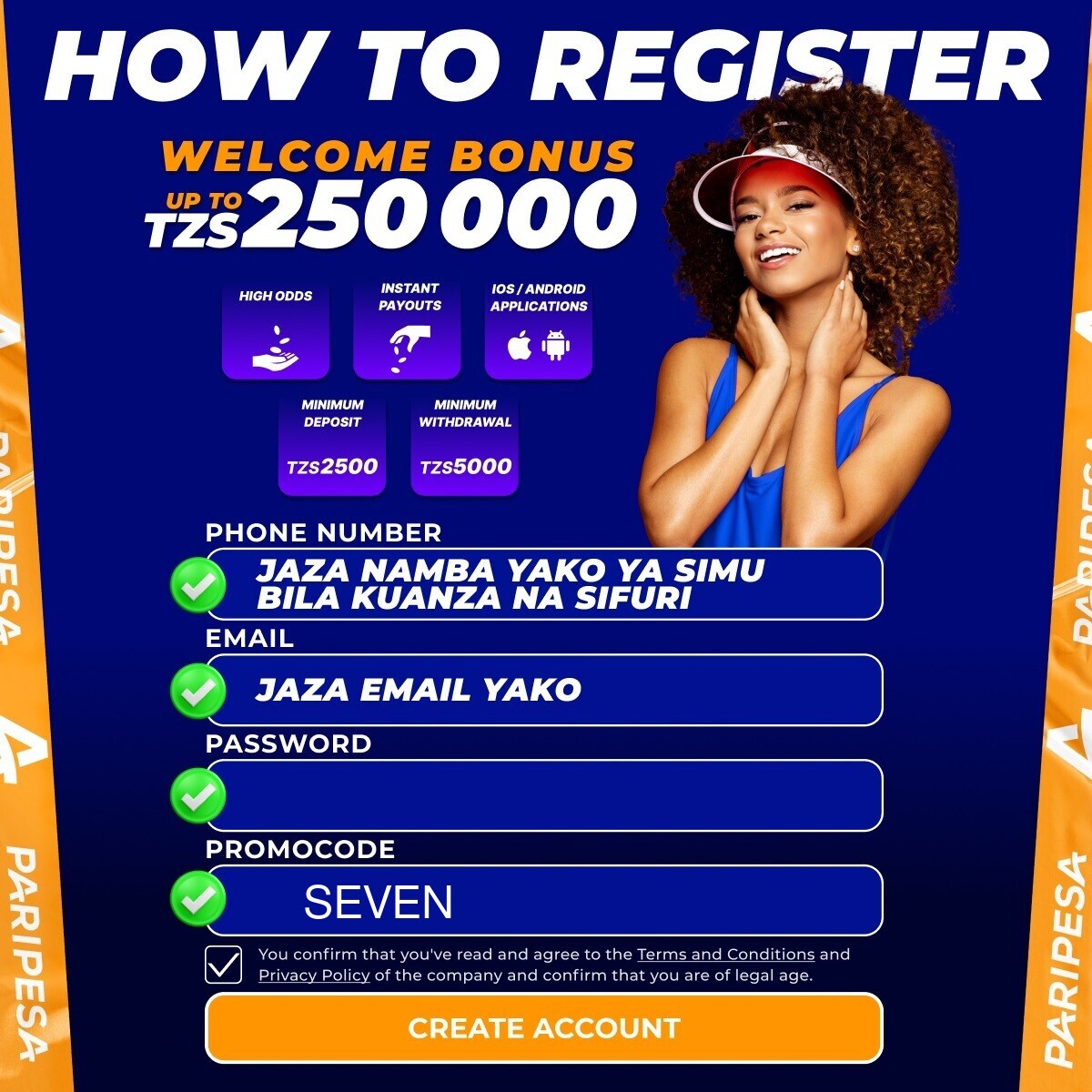 Yourscousin's tweet image. PATA FREE BET YA 30k NA PARIPESA

Sajili: <a style="text-decoration: none;" rel="nofollow" target="_blank" href="https://t.co/i3p43kMnP2">paripesa.bet/seven</a>

MASHARTI
-Lazima usajili kwa promo code ya SEVEN
-Jaza taarifa zako zote
-Deposit kuanzia Tshs 8,000
-Tuma id ya account yako W'APP +255755057229
Siku ya 8 kuanzia leo utawekewa 30k kama free bet isiyo na masharti