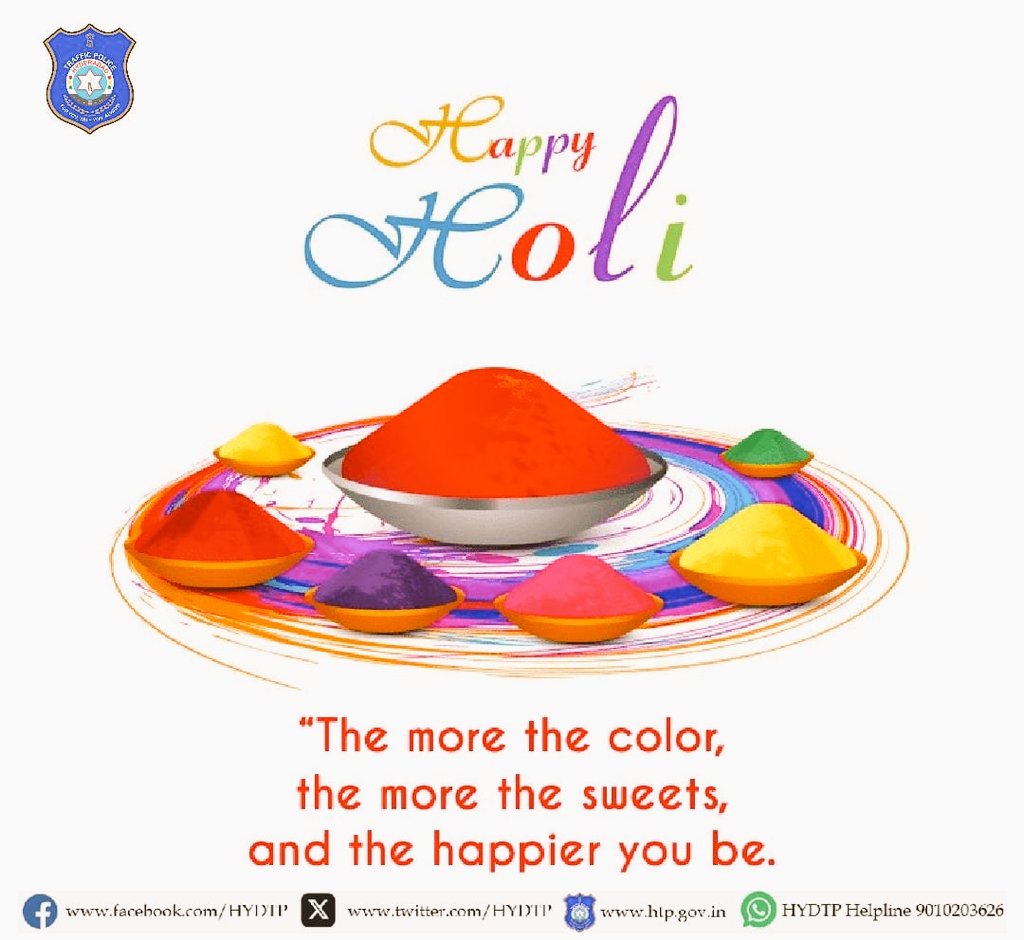 #HYDTPgreetings @HYDTP wishes a #HappyHoli #Holi #Holi2024