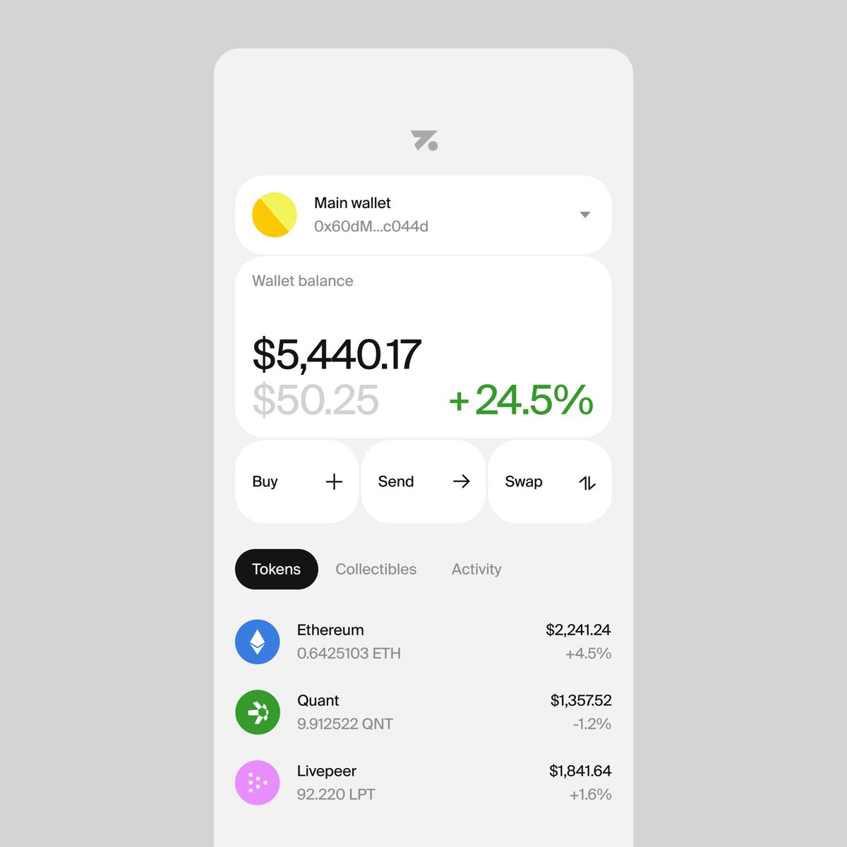 Wallet. 🤍 I'll be periodically sharing screens and animations with you for the new project.