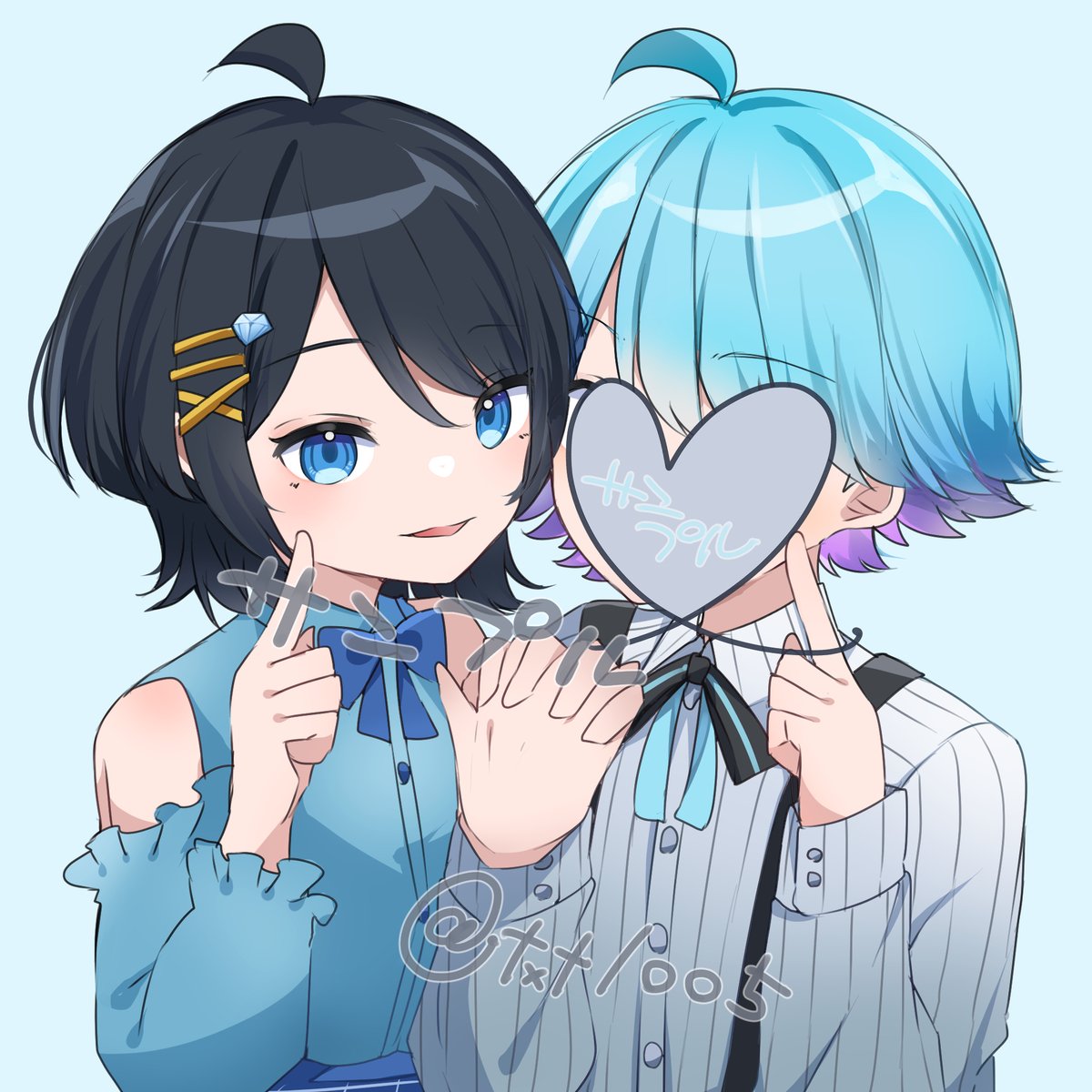 夢絵・コテ同ポーズお任せ3000円にて受付中📝 支払いはラフ提示後可能