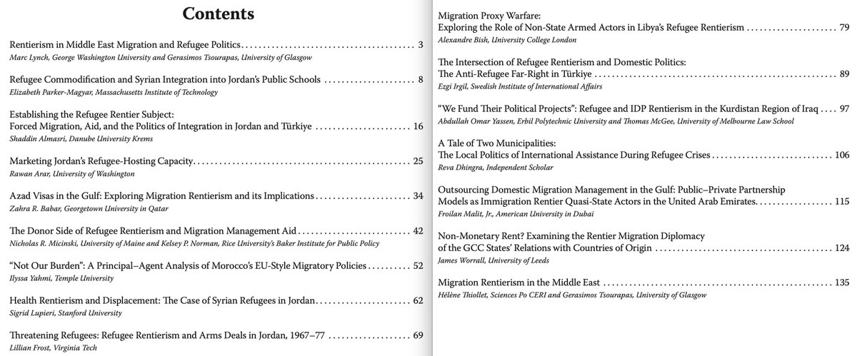 I am thrilled to announce our open-access edited volume on migration politics and refugee rentierism in the Middle East! It features 16 stellar contributions, the result of a fruitful collaboration between @POMEPS @ElliottSchoolGW and the @UofGlasgow: shorturl.at/pDGLN