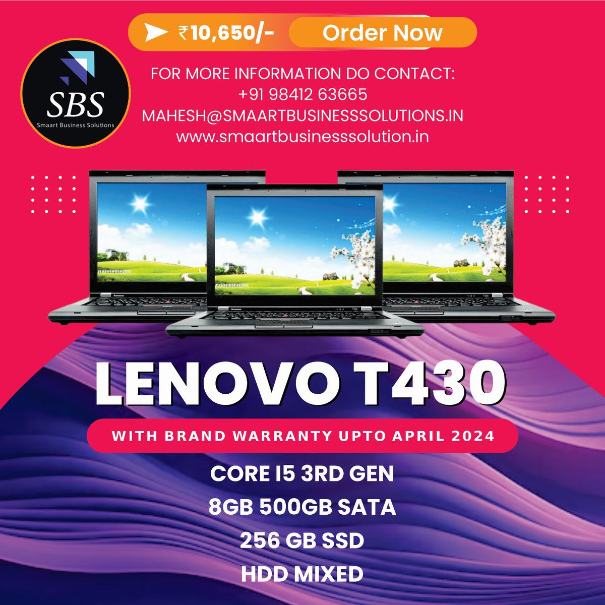 Sbs_official_'s tweet photo. Redefining Speed and Efficiency.…

Here arrive the LENOVO T430 workstation with a affordable price and the best quality of laptop 

For more information do contact us via 
https://t.co/Pq4djLaokK
+91 98412 63665

Refurbished laptop are available in the store 
#Moscow #trending https://t.co/NtHSgM59mI