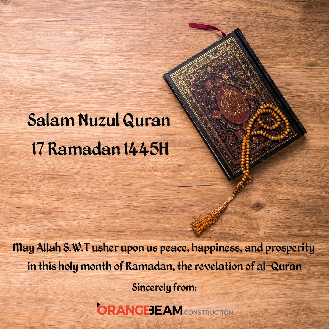 ORANGEBEAMgroup's tweet photo. Salam Nuzul Quran to our Muslim friends and followers. As we commemorate the descent of the Quran, may its light illuminate our hearts and guide us towards a blessed Ramadan. 

#ORANGEBEAM #NuzulQuran #Ramadan #lailatulqadar https://t.co/hGpcTqyFNX