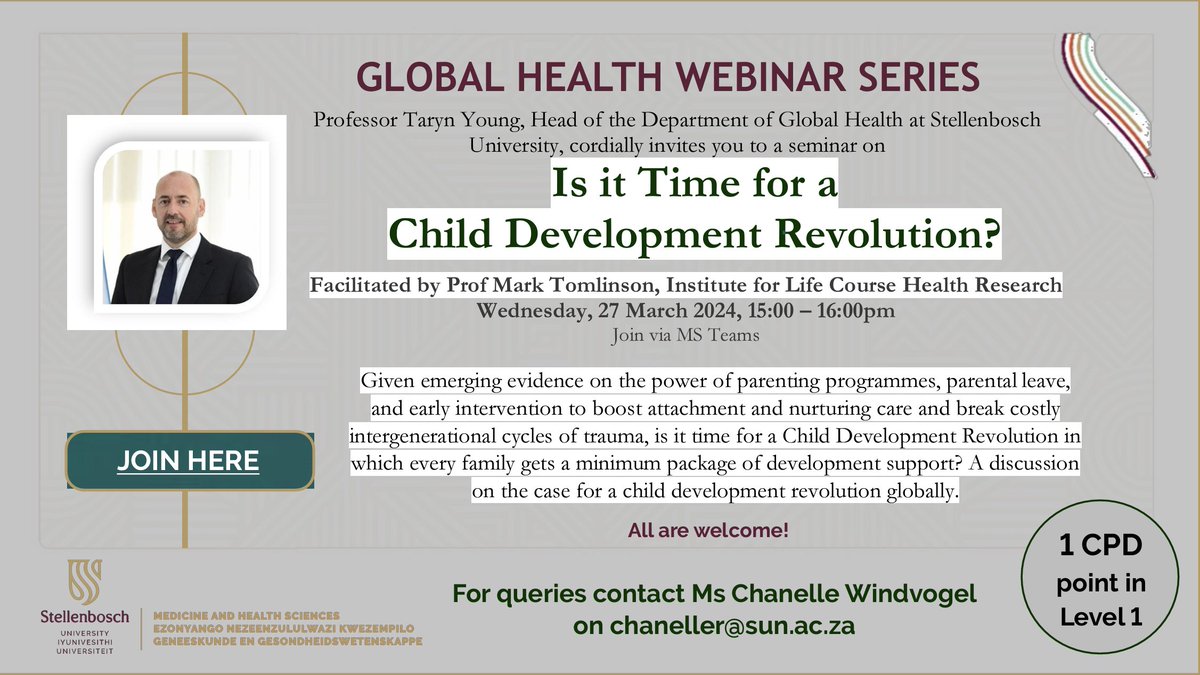 Is it time for a child development revolution? Join @BenjaminPerks, Head of Global Advocacy at @unicef for a webinar facilitated by GPI’s @markskeptic to unpack the question. 📅: 27/03/2024 🕒: 3PM - 4PM SAT 🔗 Join: bit.ly/49YHIqy 🔍 Details: bit.ly/3IHuVgf