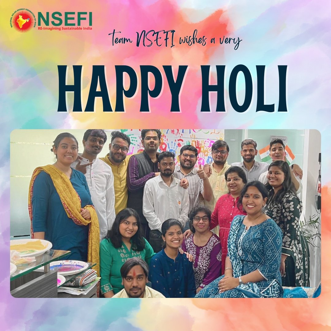 Team #NSEFI wishes everyone a vibrant and joyous Holi. ✨ Let's together paint the world with sustainable hues and spread the message of clean energy for a brighter, greener future. 🌿