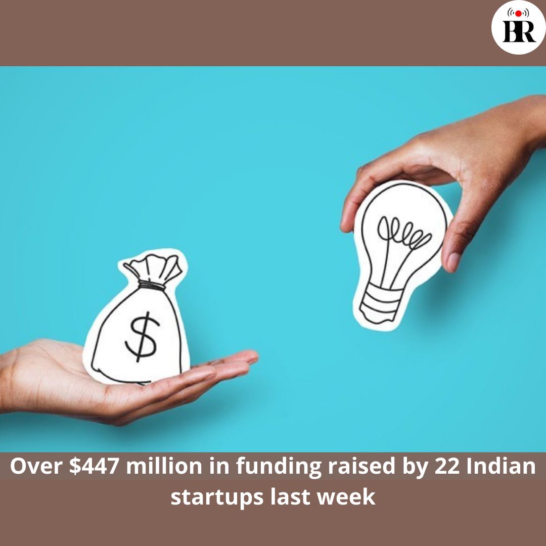 Over $447 million in funding raised by 22 Indian startups last week

Read more :- buff.ly/3TR0j2v

StartupFunding #HealthTech #AudioSeries #ContentCommerce #DataCollaboration #CloudKitchen #B2BMarketplace #NBFC #CoffeeBrand #MSMELending #GamingStartup #BoutiqueHotels