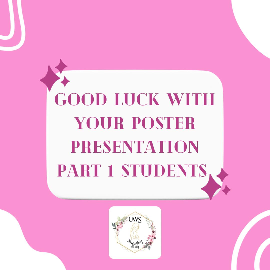 Good luck to the 2022 cohort with your poster presentations this week! 🩷🤗 @UWSMidSoc @uwsstudentmidwife @studentmidwives