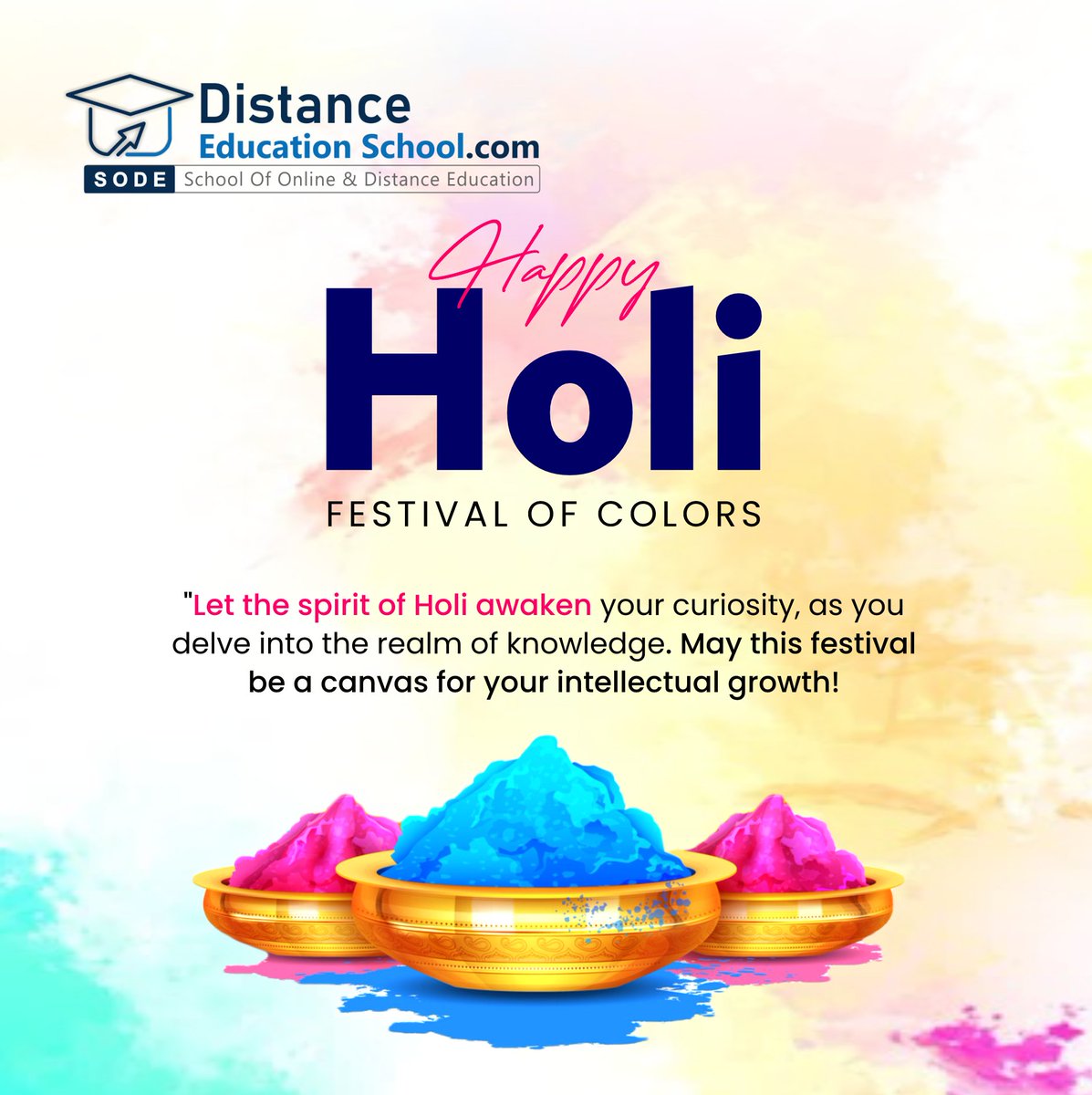Embrace the Joy of Learning this Holi! 📚 Let the digital realm guide you towards enlightenment. #officeholi #holi2024 #holireel #holifestival #distanceeducationschool #OnlineLearning #OnlineEducation #eLearning