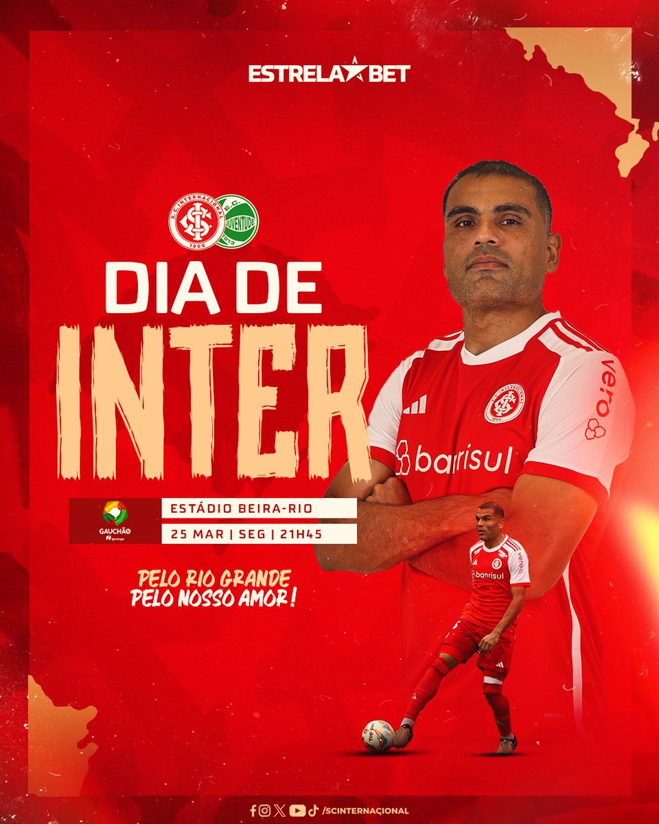 SCInternacional's tweet photo. 𝑫𝑰𝑨 𝑫𝑬 𝑰𝑵𝑻𝑬𝑬𝑬𝑬𝑬𝑬𝑬𝑬𝑬𝑹! 🔥🔥🔥🔥
É dia de semifinal no 𝐆𝐢𝐠𝐚𝐧𝐭𝐞! 🏟
O Internacional recebe o Juventude, a partir das 21h45min, desta segunda-feira, na partida de volta das semifinais do Gauchão 2024! 💪🇦🇹
🔗 Aposte com a 𝐄𝐬𝐭𝐫𝐞𝐥𝐚𝐁𝐞𝐭 https://t.co/J57Ly3D2Ui