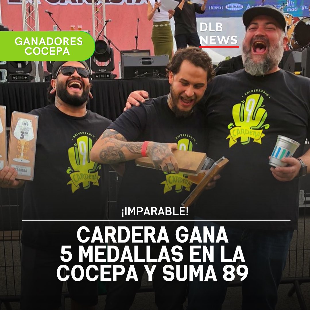 🟢 #GANADORESCOCEPA | | 𝗦𝘂 𝗺𝘂𝗿𝗼 𝗱𝗲 𝗿𝗲𝗰𝗼𝗻𝗼𝗰𝗶𝗺𝗶𝗲𝗻𝘁𝗼s 𝘀𝗶𝗴𝘂𝗲 𝗰𝗿𝗲𝗰𝗶𝗲𝗻𝗱𝗼 y celebran 9 años en la industria con ➕ medallas 

🌵 Ellos son @cerveza_cardera y este 2024 podrían llegar a los 💯 metales 🥇🥈🥉 
👉🏻 bit.ly/4aw1LwJ