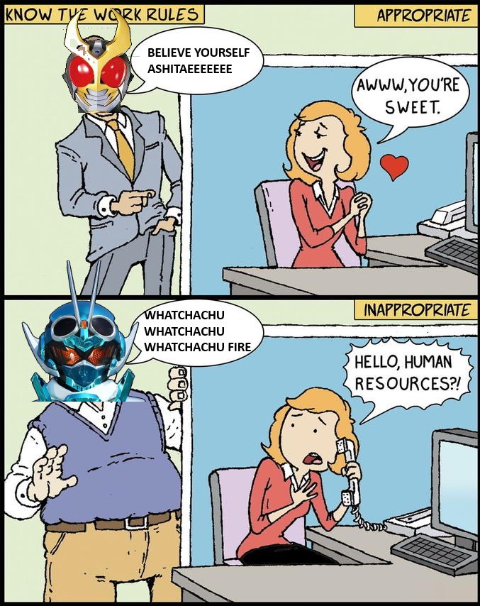 YokaiRiderVT's tweet photo. Acceptable Vs Unacceptable feat. Kamen Rider insert songs https://t.co/uVLVi7Gbzb