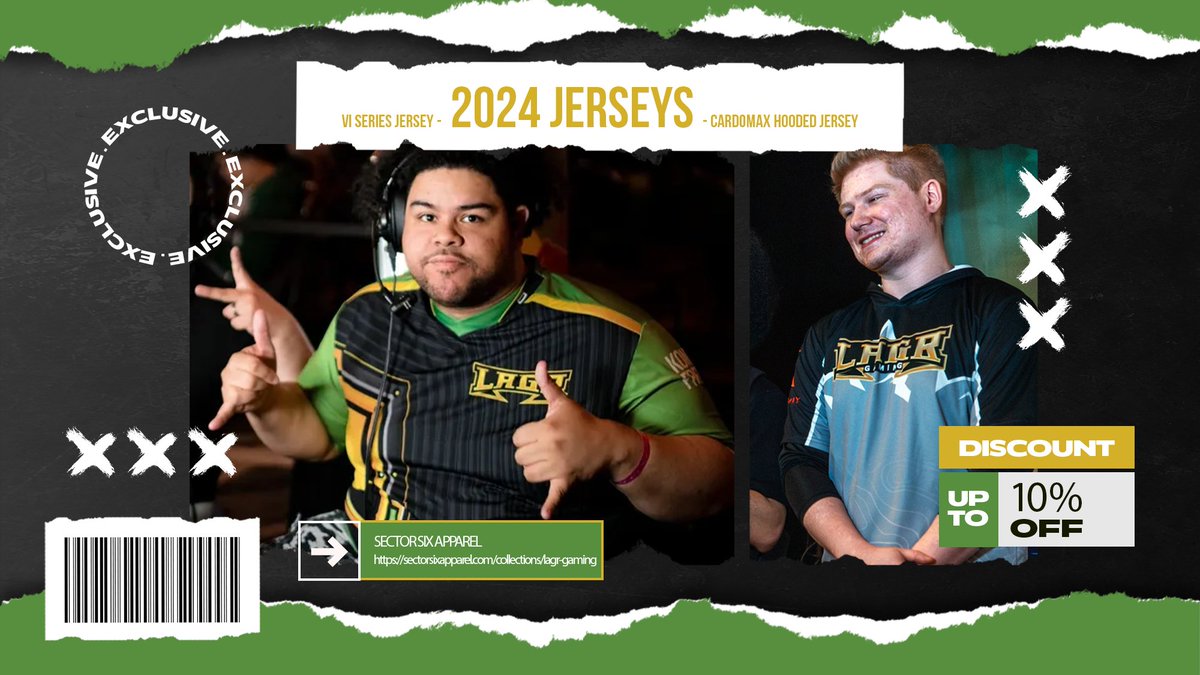 It's time for you to grab a jersey and be ready for the Summer of major events, from @Evo to @CEOGaming and many more! sectorsixapparel.com/collections/la…