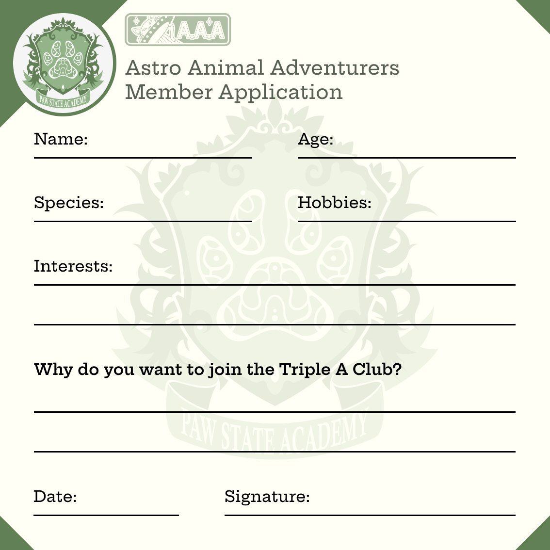 CiccinoVNU's tweet photo. @2Theblacksun Fill this out and tag it with #TripleAAApplication !!! :3 looking forward to your submission! https://t.co/TWNgqfEkEL