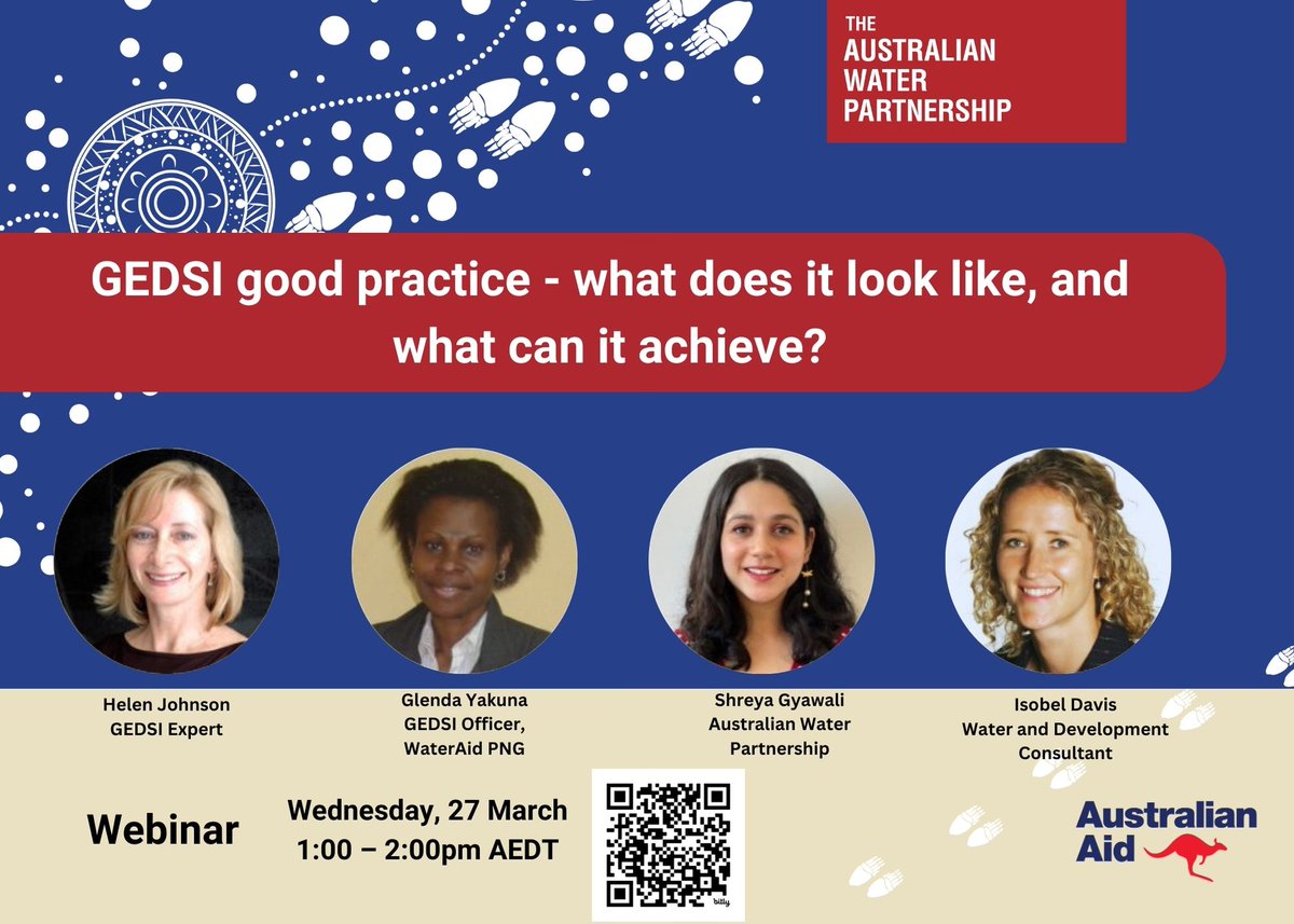 Register today! Learn about best practices and action plans for implementing inclusivity in water policies. Join us for a webinar on March 27 examining the impact of GEDSI in Thailand, PNG & the Pacific Islands for more equitable water outcomes. us06web.zoom.us/webinar/regist…