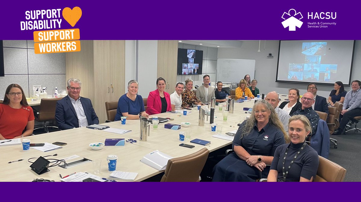 Last week, @HSUNational, @HACSUTasmania, and HACSU's Angela Carter and Kate Marshall travelled to the Fair Work Ombudsman's office in Sydney to educate FWO staff about the disability sector — including our concerns around rostering, workload, funding, and education/training.