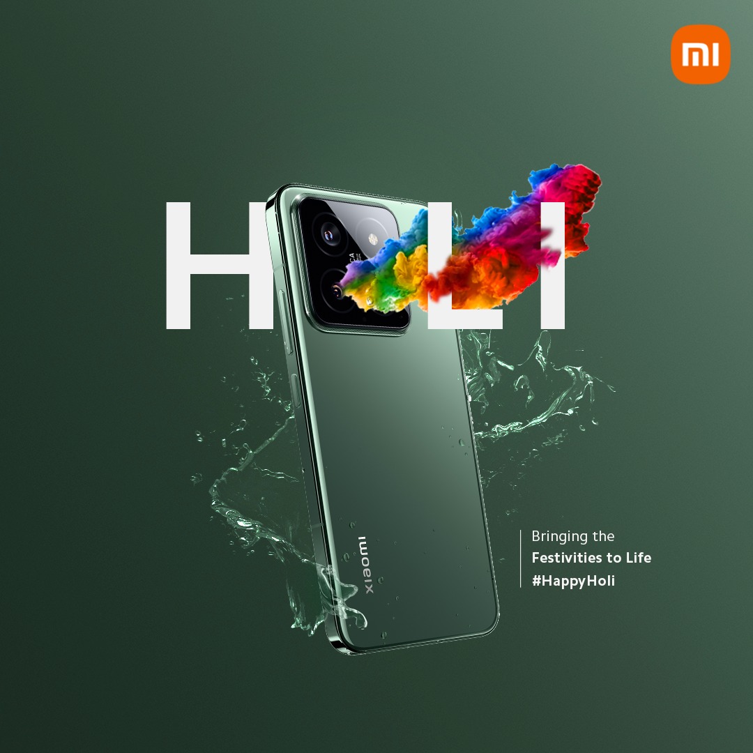 Every colour tells a story. Let #Xiaomi14 capture yours this #Holi. #HappyHoli #Holi2024 #SeeItInNewLight