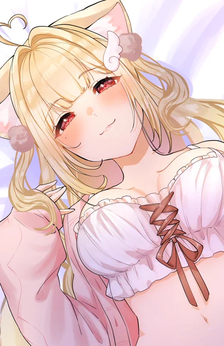 skeb納品しましたありがとうございましたえちかわいく描けてとても満足です※トリミング済み今回のご依頼で初めて猫羽かりんちゃんを知ったのですが、可愛すぎました#かりにゃ～と 