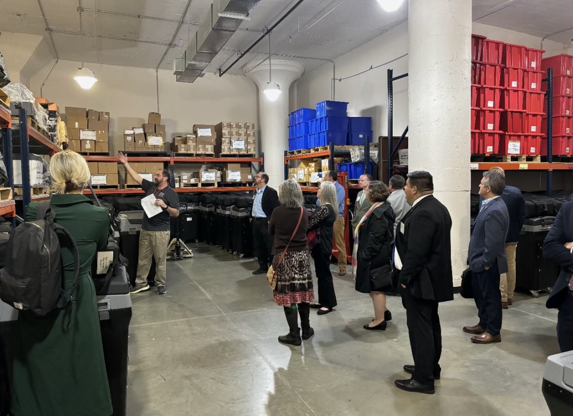 nc_forum's tweet photo. In November, during the elections forum, participants toured the Forsyth County Board of Elections. They saw the secure measures in place to maintain the integrity of elections. https://t.co/4PQtGzLGqO
