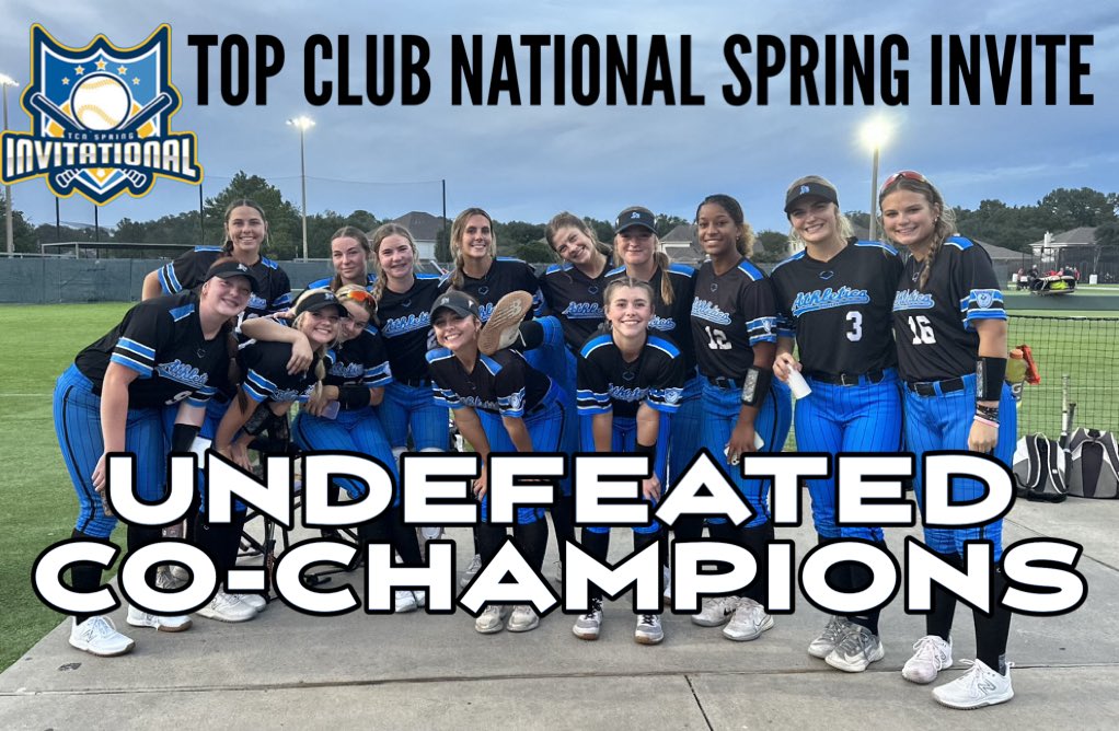 Kickin’ off the 2024 season as 16U Undefeated Co-Champions in the <a href="/TCNfastpitch/">Top Club National Fastpitch Events</a> Spring Invite! Rain moved in too soon but this group showed up all weekend with hot bats, outstanding pitching, and defense. Just getting started! #AsAllDay #AthleticsNation