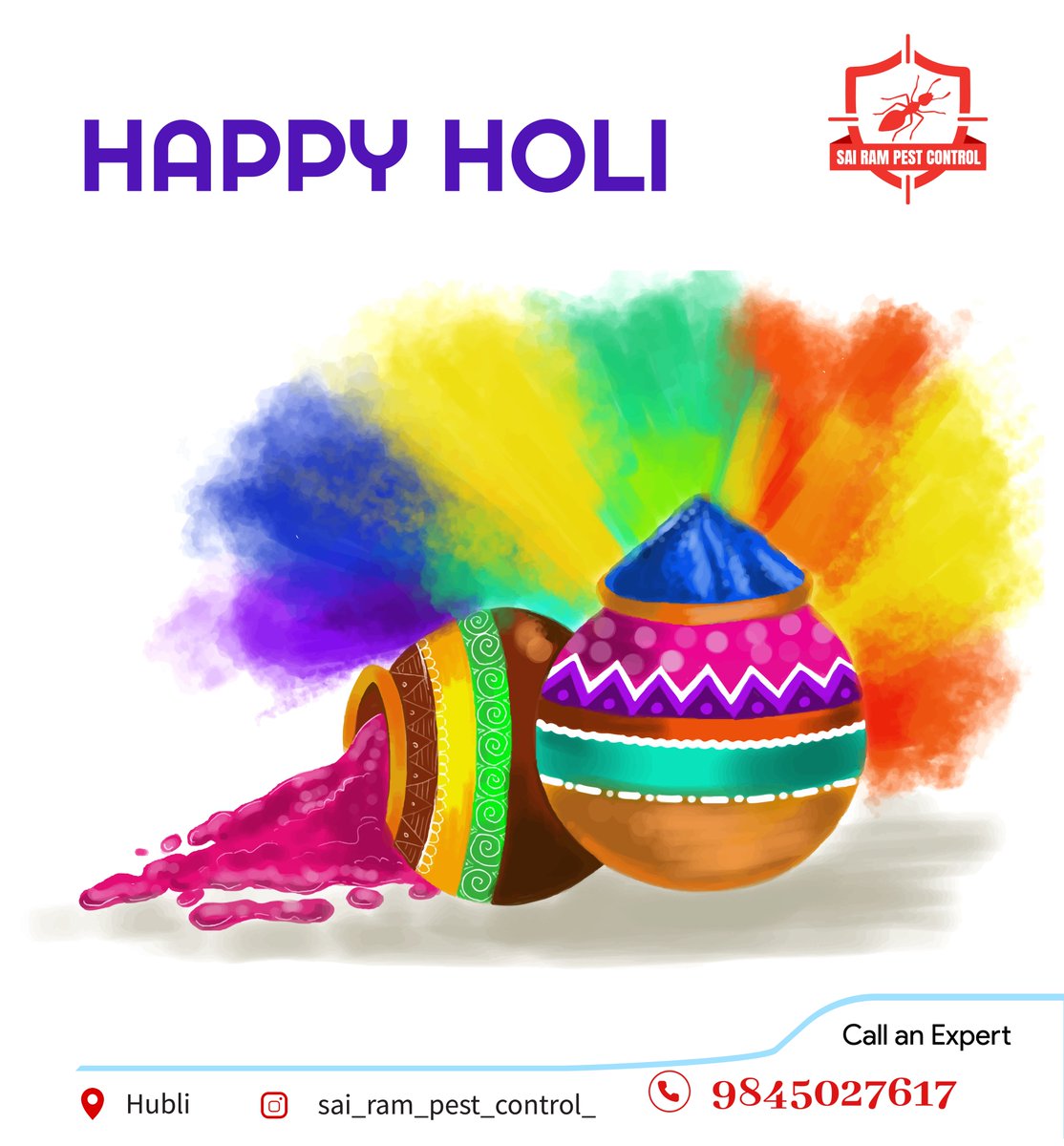 PestSairam's tweet image. Happy Holi
#insectsfree #insects #pestcontroller #holi #festivalofcolors #festival