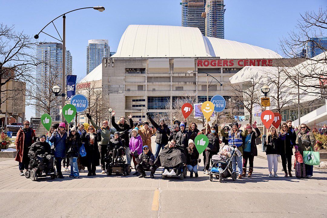 Today, hundreds of Canadians hit the streets to review the accessibility of places in their neighborhoods during @AccessNowApp ‘s first inaugural #MapMission Day. Together our strong community is raising the profile of #Accessibility in Canada for all.