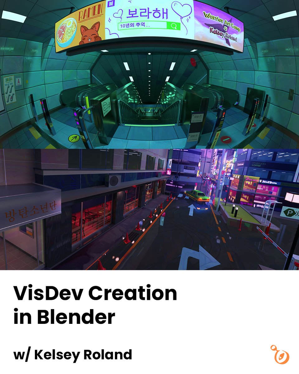 @kelseyrolandart's VisDev Creation in Blender class is returning in May! ❤️ Kelsey is teaching two classes to accommodate different timezones again. Registration opens at 12pm PT on Mar 25, 2024. Check our website for more details ✨