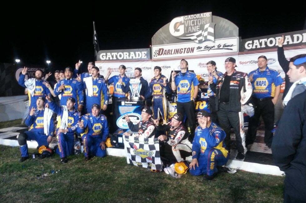 On this day in NASCAR history - Chase Elliott won the 2014 VFW Sport Clips Help a Hero 200 at Darlington Raceway