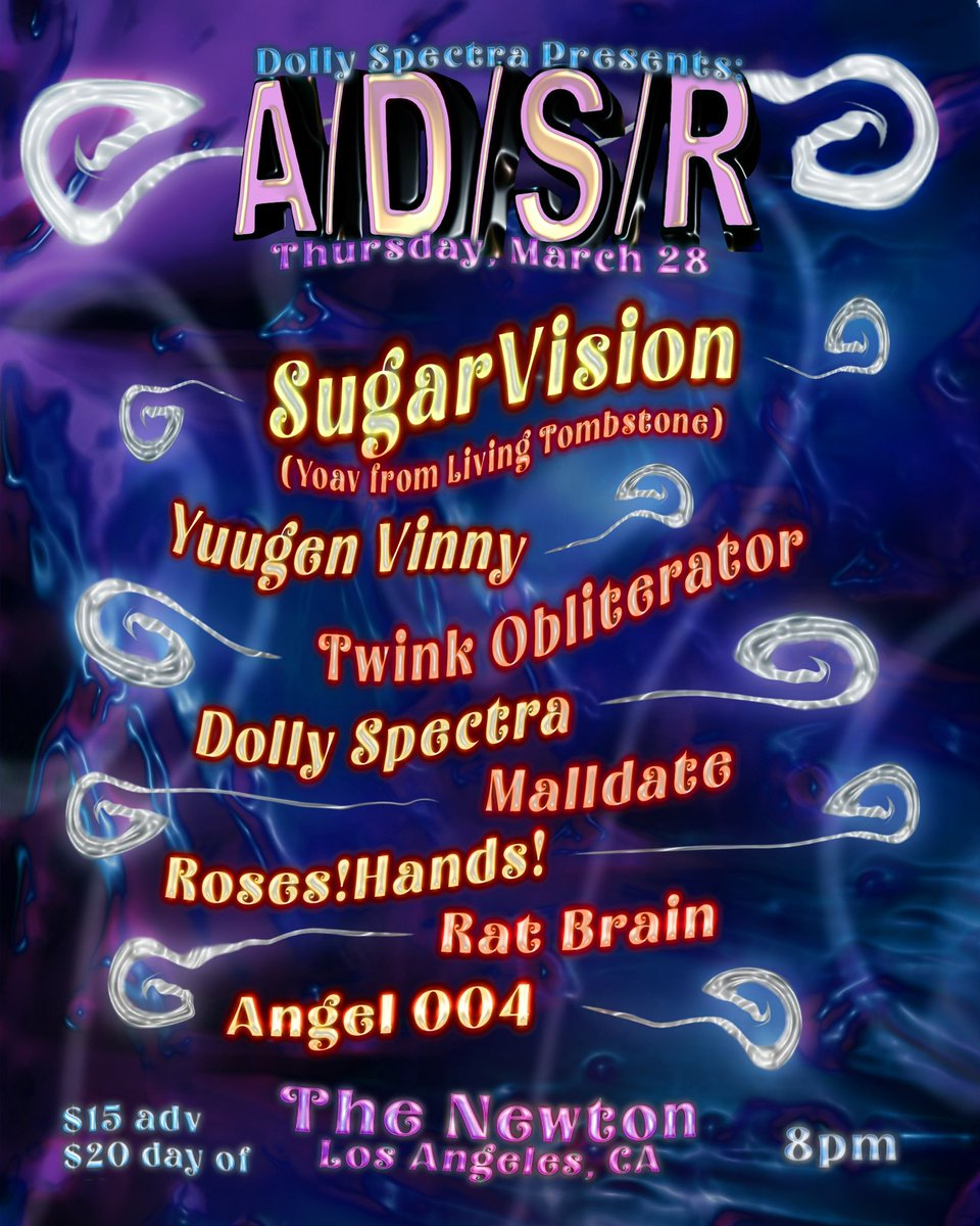 THIS THURS - Emo mad scientist @yuugenvinny will be performing at A/D/S/R on the 28th 🖤🤍 Tier 1 tickets going fast - get yours now: adsr-la.eventbrite.com (address only revealed in confirmation email!) See u soon! 👽⚡️