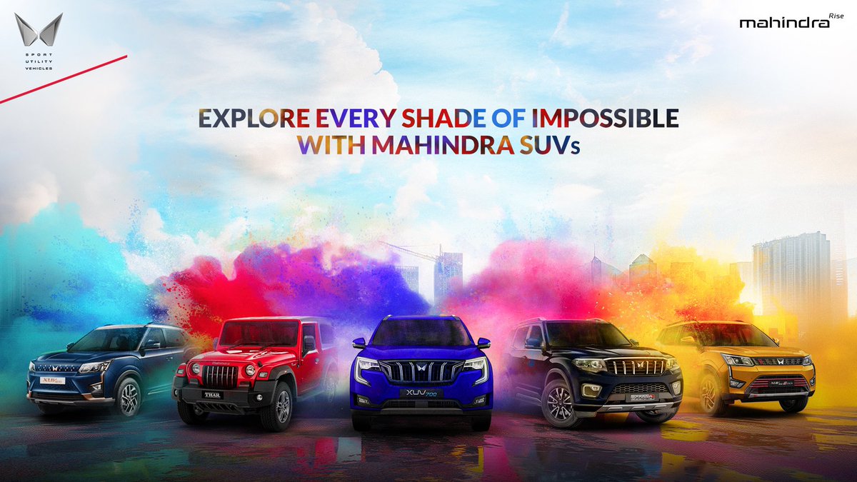 May this festival of colours bring a splash of adventure to your life. Wishing you and your loved ones a Happy Holi! #MahindraAuto #HappyHoli