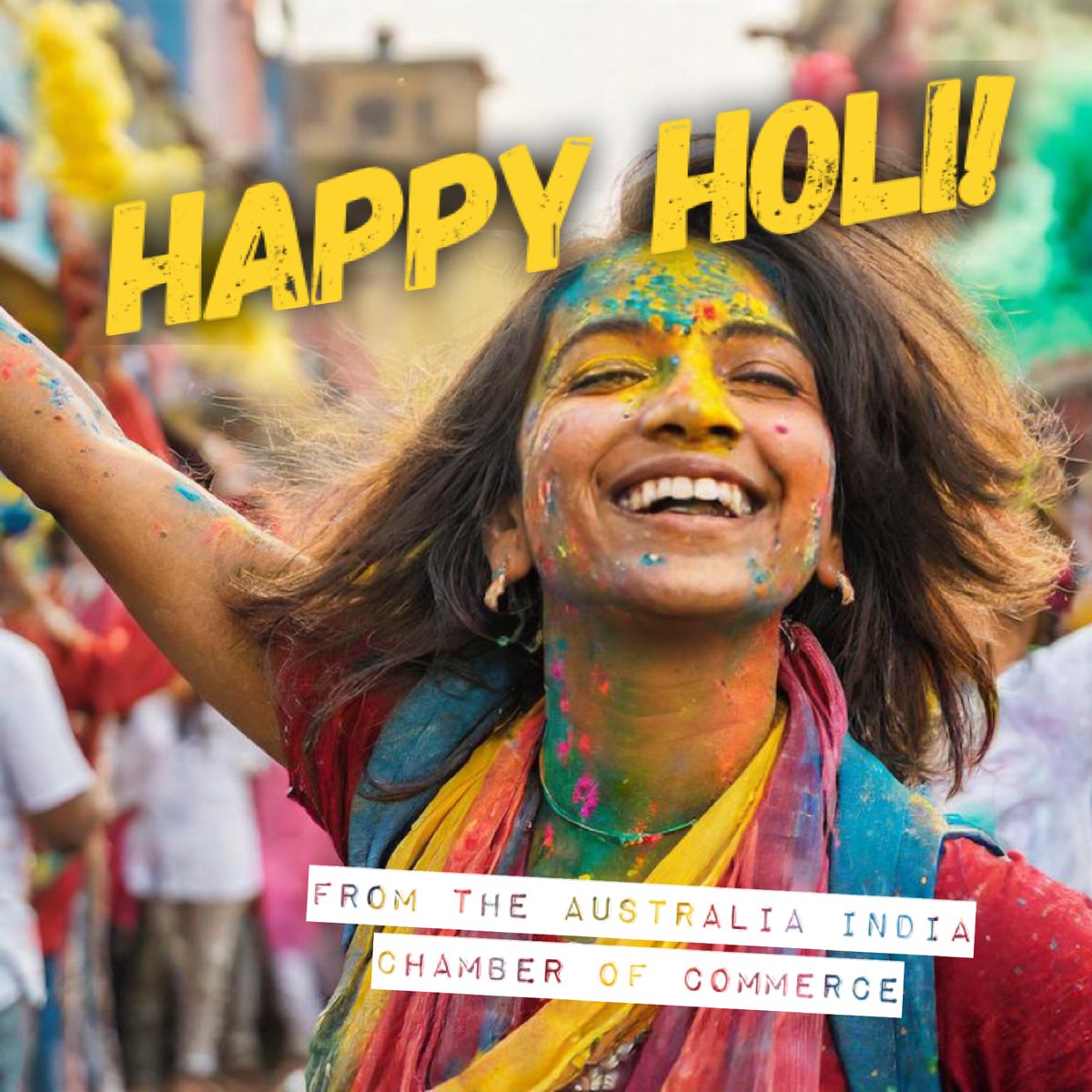 Happy Holi!
Holi is a sacred ancient tradition of Hindus, a holiday in many states of India and Nepal with regional holidays in other countries. Holi is the Festival of Colours, Love, and Spring. These days Holi is a cultural celebration. #india #australiaindia #holi