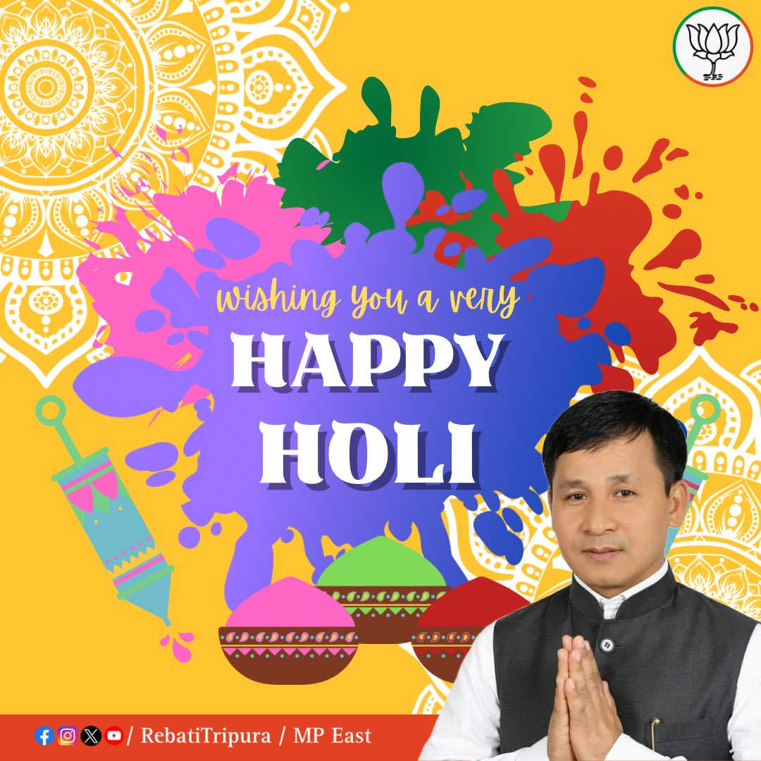 May the festival of Holi paint your life with happiness, success, and prosperity.