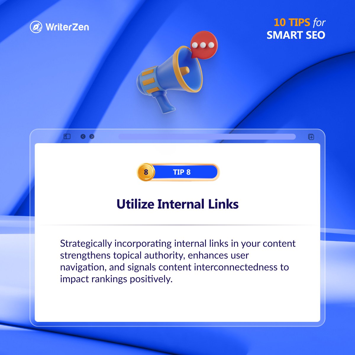 Connect the dots with Tip #8! Boost your website's navigation and SEO with Internal Linking 🔗

#SEOtips #SmartSEO #InternalLinking