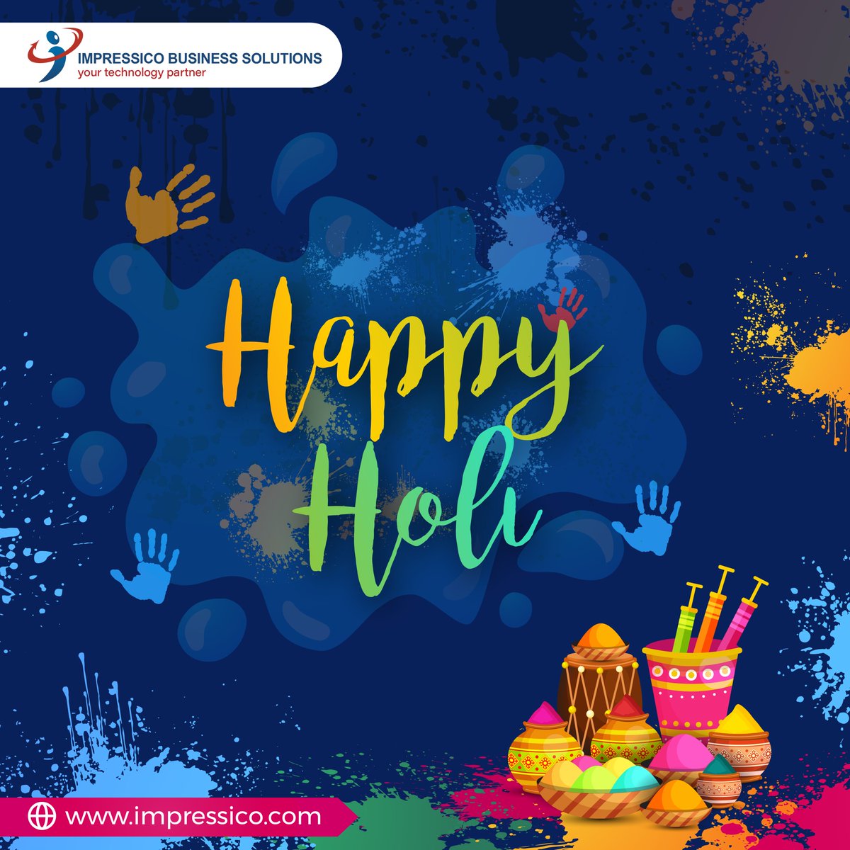 As a beacon of innovation and technology, Impressico Business Solutions extends heartfelt Holi greetings to you all! May this festival inspire us to innovate, collaborate, and lead with inspiration. Wishing you all Happy Holi 🚀 #Impressico #HappyHoli #TechCreativity #Holi2024