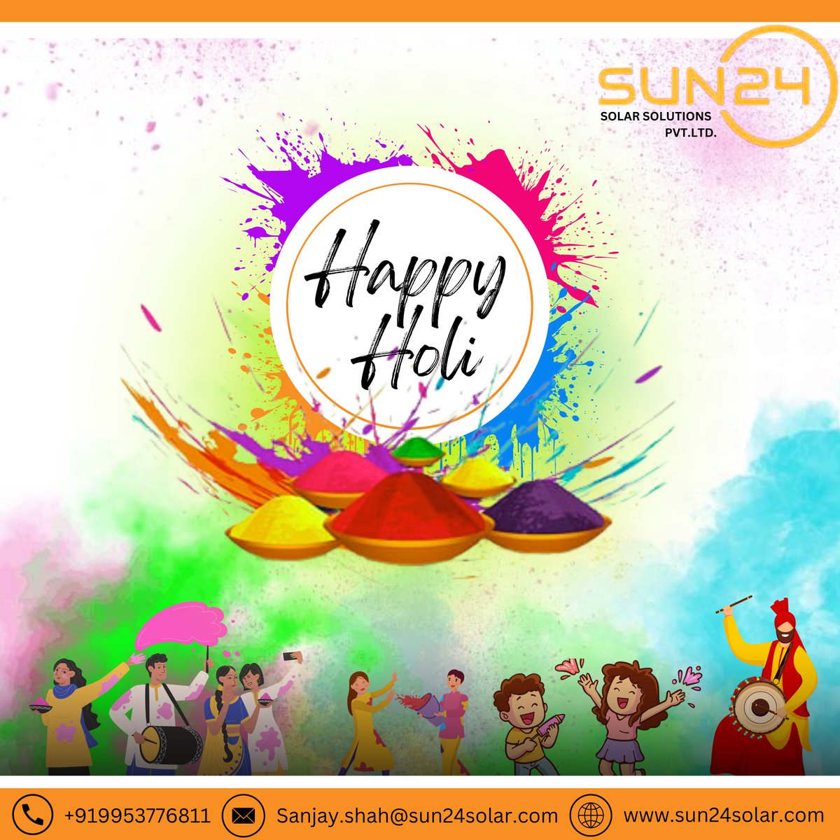 Sun24_Solar's tweet photo. Happy Holi
Holi filled with sweet moments and memories to cherish for long. And colours to fill your life with colours of life🙂🥳
Contact US - 
Call/WhatsApp:- +919953776811,+919899526284
Email - Sanjay.shah@sun24solar.com
Address - A1 , Sector 59 , Noida Uttar Pradesh 201301 https://t.co/ehH8hNvzuW