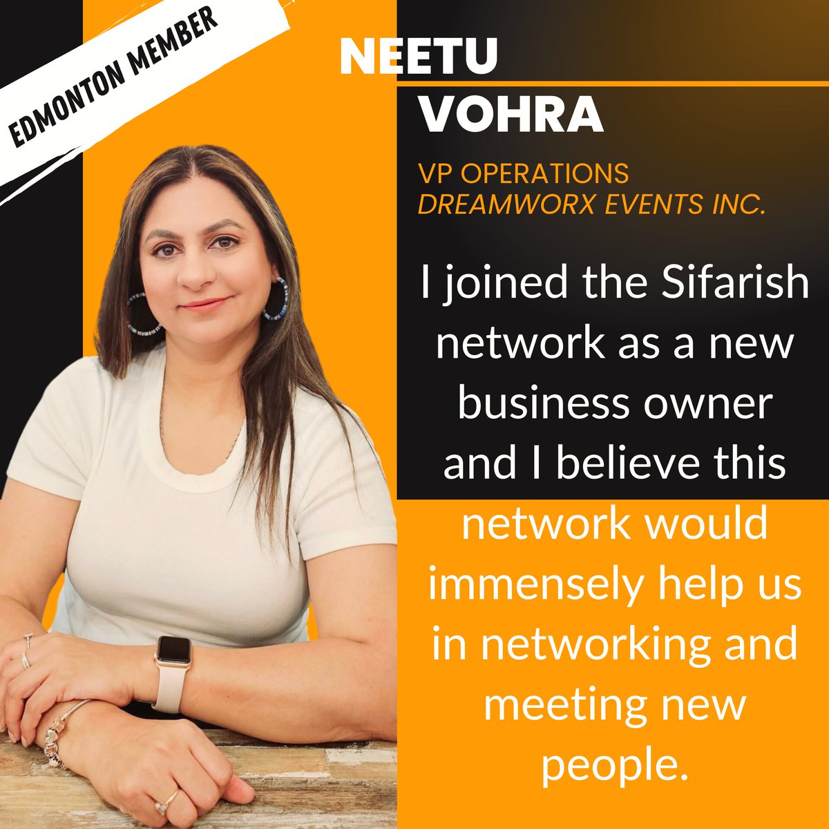 Welcome to this week’s #MembershipMonday ! This week, we feature Neetu Vohra! 

#sifarish #community #connection #collaboration #southasian #business #professional #partyplanning #weddingplanning #djservices #liveperformances #dancers #photography #videographers #bartrending