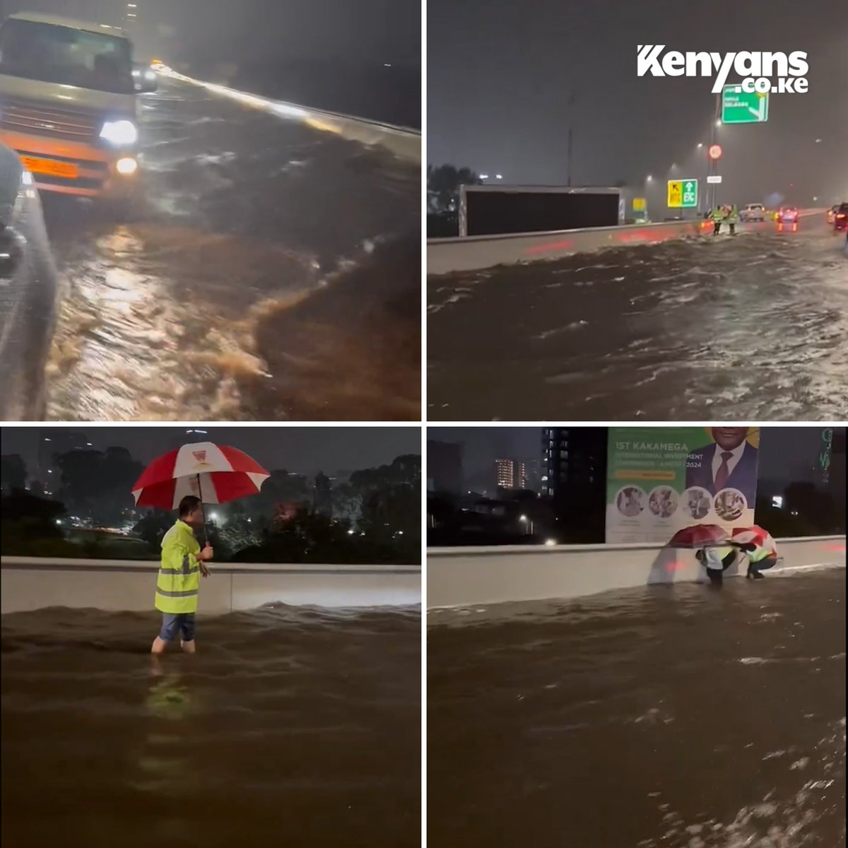 Nairobi Expressway floods after heavy downpour