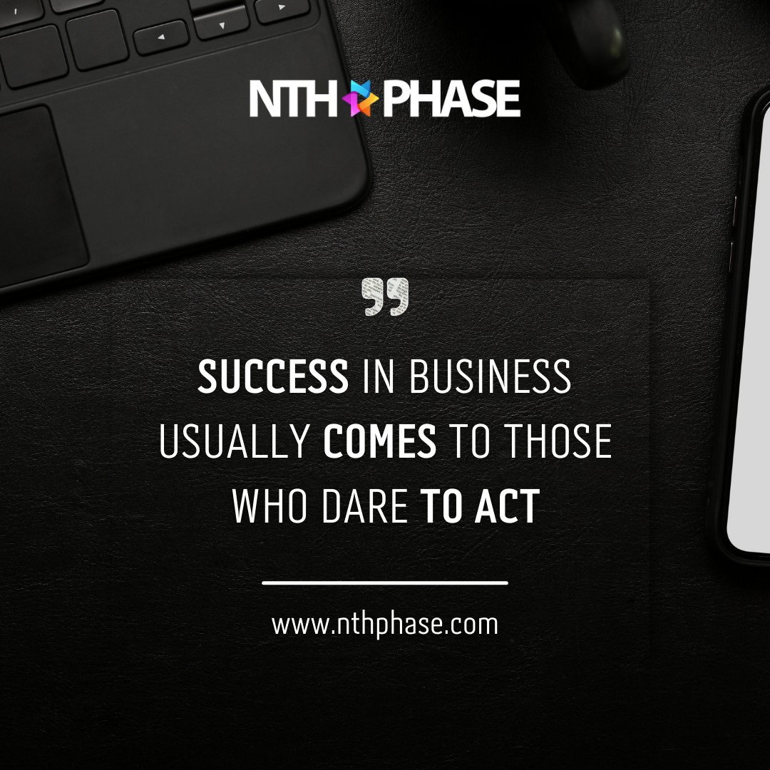 Nthphaseindia's tweet photo. Success is Business Usually Comes To Those Who Dare To Act.
website: https://t.co/V5fzRw5xJg
Mail Us: info@nthphase.com
#NthPhase #NthPhaseSoftware
#NthPhasesoftwareSolutions #mondaymotivation https://t.co/MlRalfjipZ