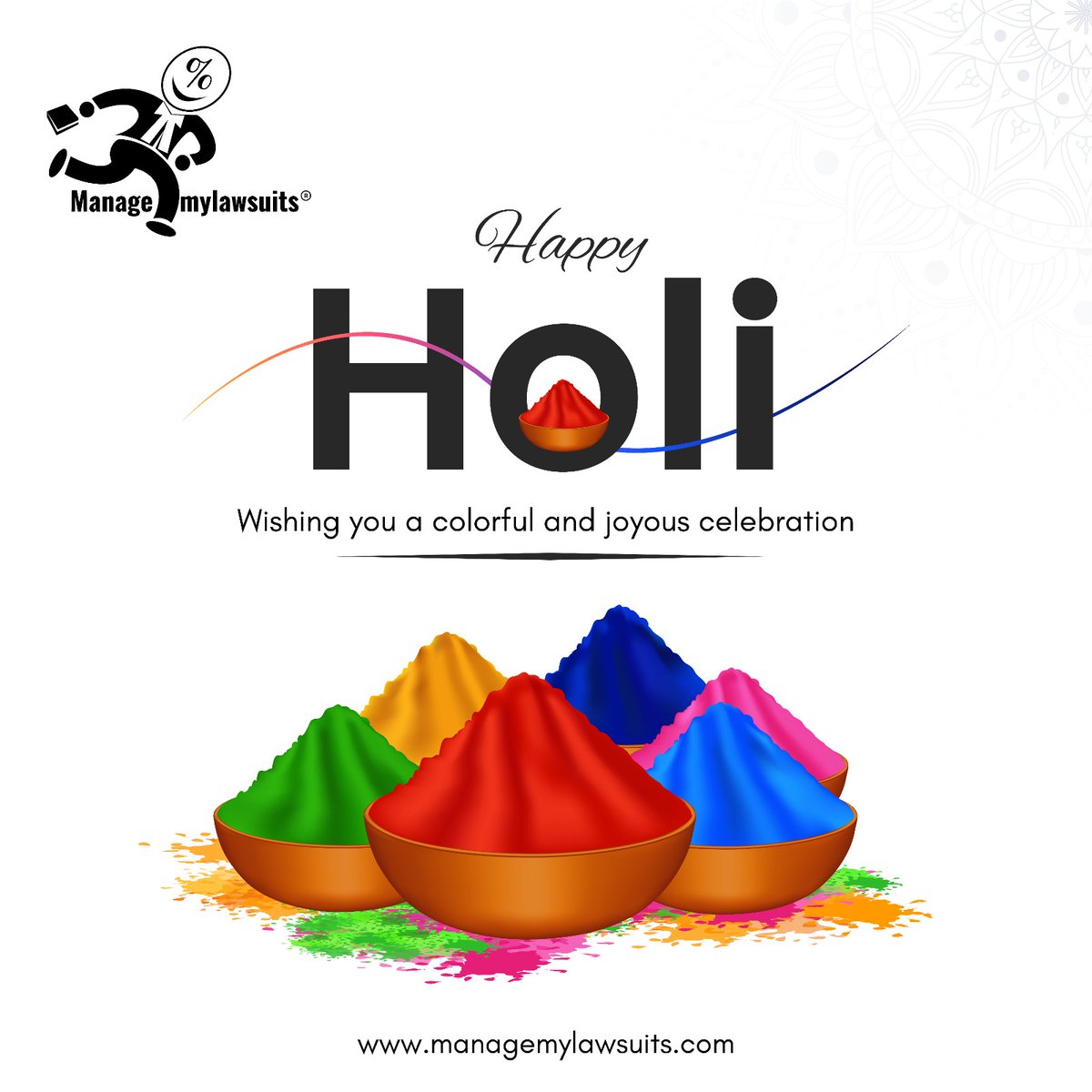 Happy Holi! May the festival of colours fill your life with happiness & health!

#festival #holi #managemylawsuits #software