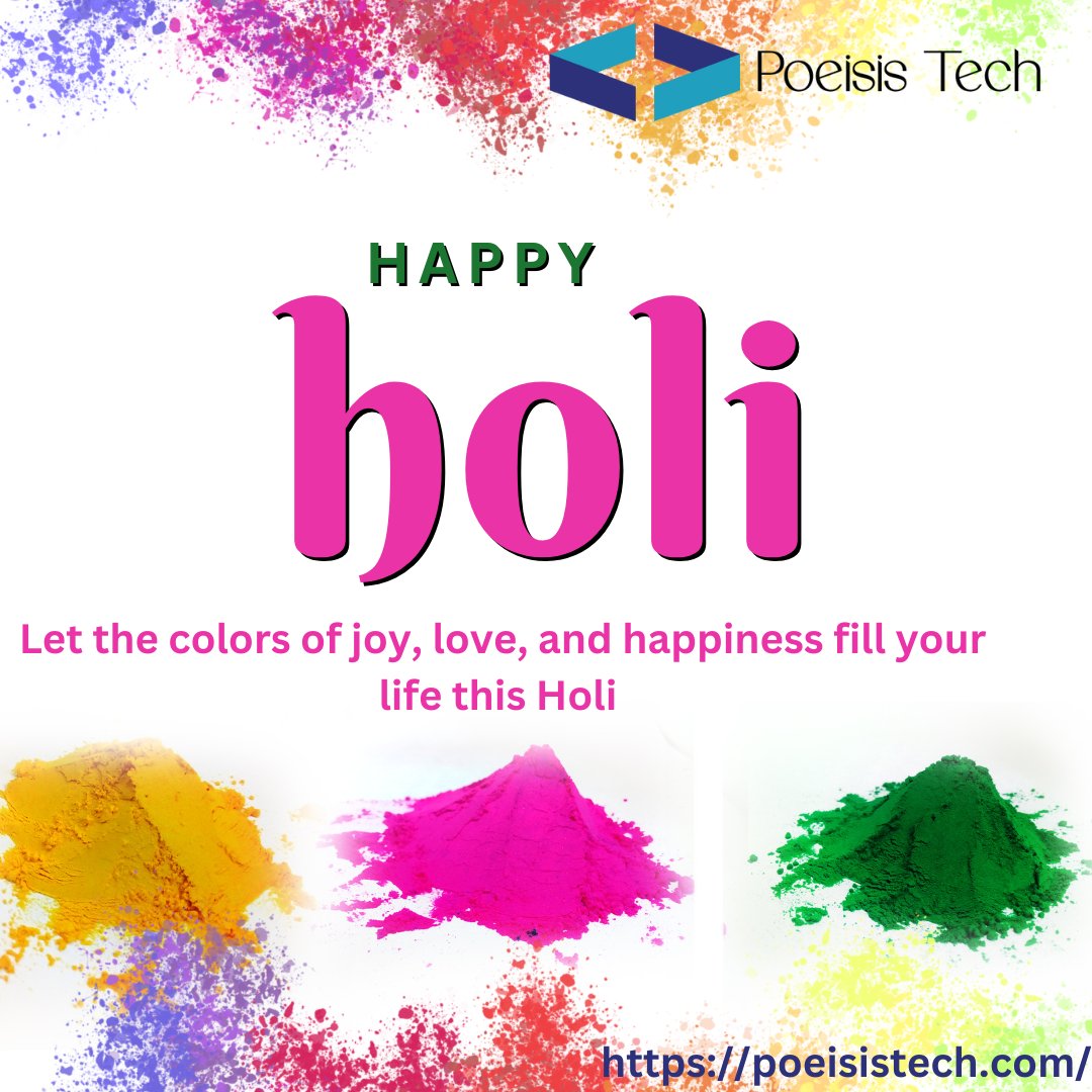 PoeisisTech's tweet image. 🎨🌟 Let's paint the canvas of life with vibrant hues of joy and togetherness! 🌈✨ Poeisis Tech extends warm wishes to you and your dear ones on this colorful occasion of Holi. Happy Holi! 🎉🎨
#PoeisisTech #HappyHoli #FestivalOfColors