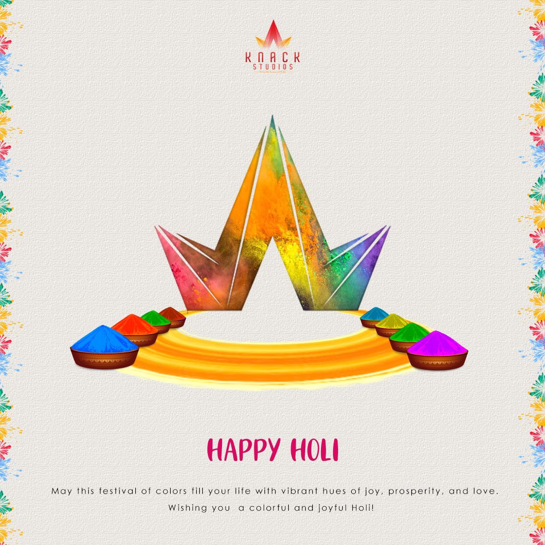 May this festival of colours fill your life with vibrant hues of joy and love 🌟 #knackstudios wishing you a colourful and joyful Holi 🥳 #HappyHoli #colorful #colors #colours #Holi2024 #HoliCelebration #HoliFestival #HoliWishes #HoliSpecial