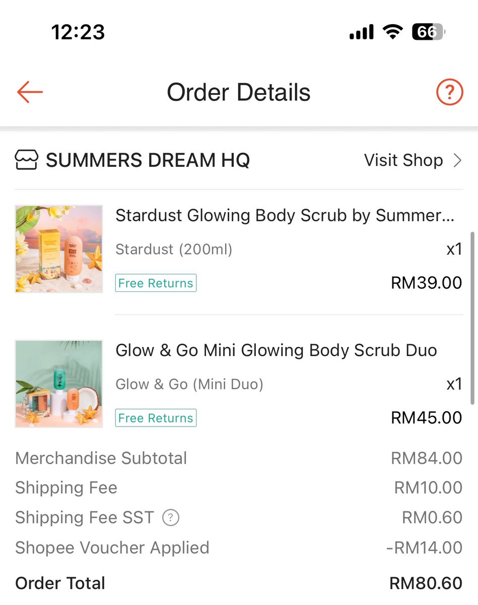 lifeasbulan's tweet photo. Done restock my fav body scrub + voucher RM14!!! Jimat duit hehe tak sabar tggu si comel ni sampai🥹 #BetterTwogether🏄🏻♀️✨ https://t.co/P3ozuh3FMs