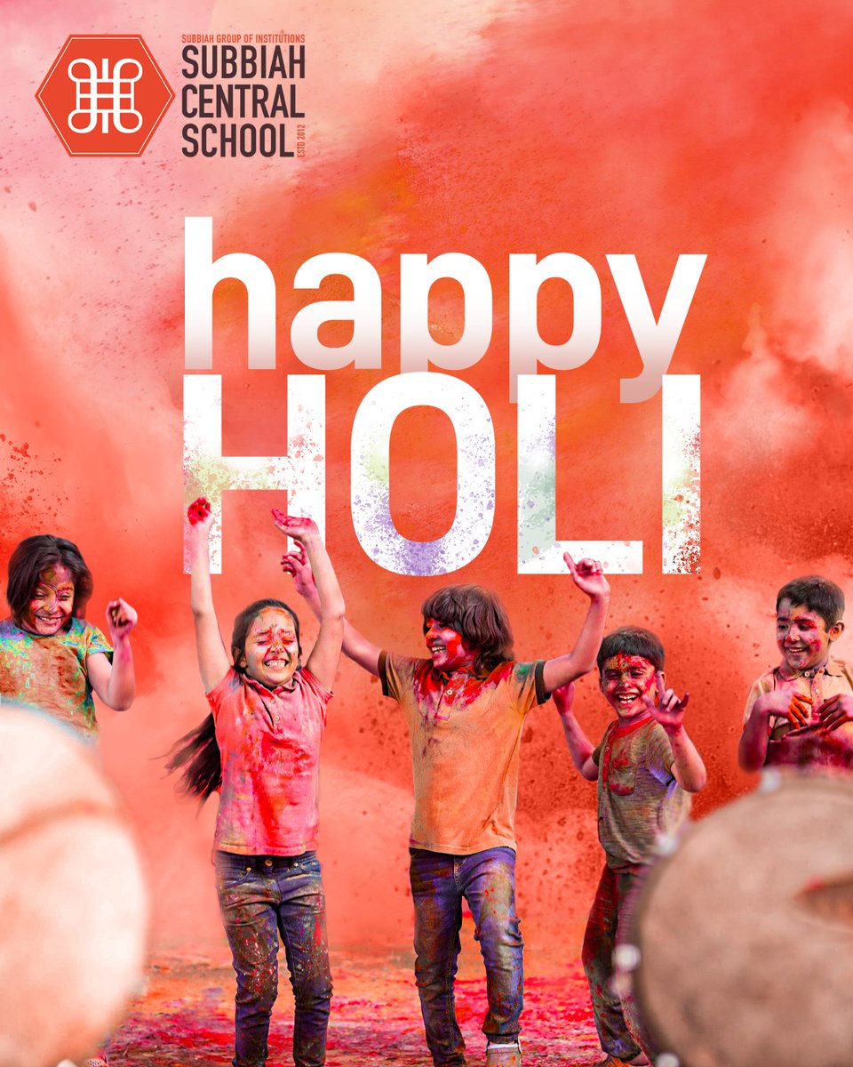 Let the #colours fly! Wishing our school #community a #JoyfulHoli! At <a href="/subbiahcentral1/">subbiahcentralschool</a>, we celebrate #diversity &amp; create a #positive #LearningJourney for all. #Holi #Holi2024 #HoliCelebration #HoliFestival #HoliSpecial #HoliWishes #SCS #CBSE #EducationWithoutBoundaries #colourful