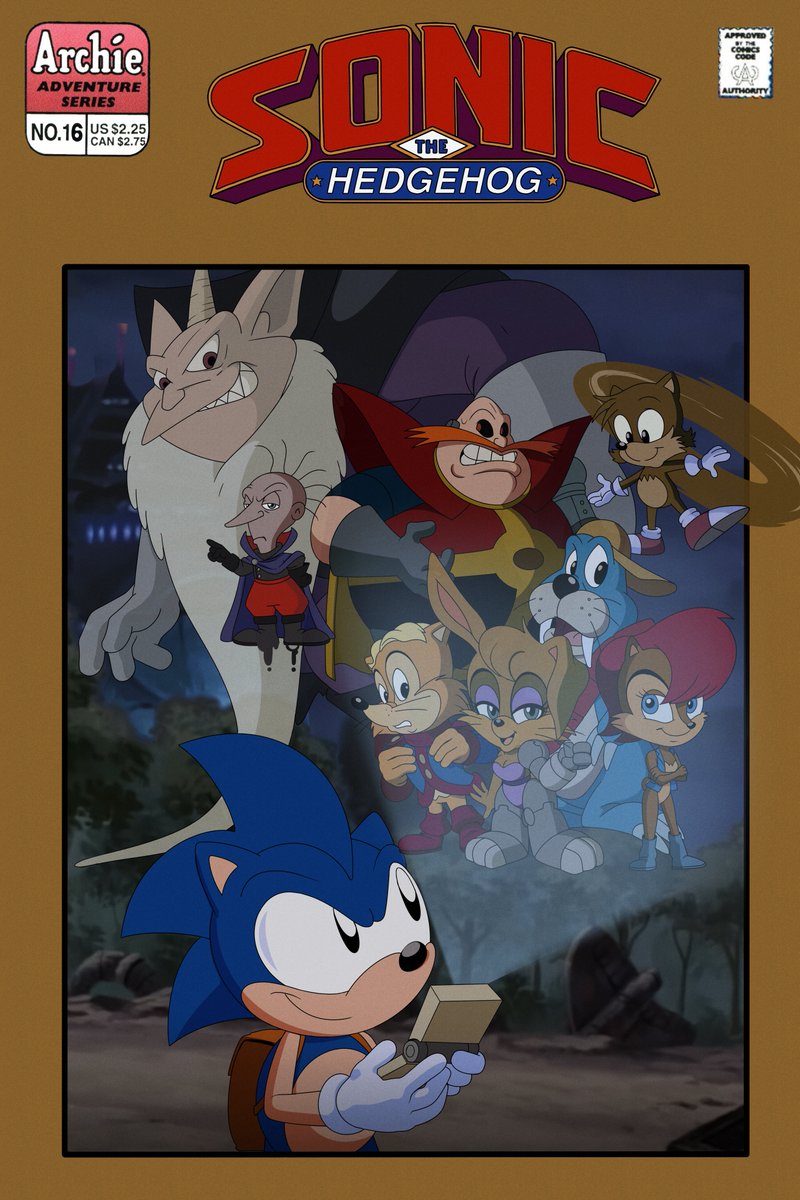 BlueSpeedNo1's tweet photo. #Archiesonic #archiesoniccomics #SonicTheHedeghog #sonic #SonicArchie #sallyacorn #robotnik #naugus #rotorwalrus #freedomfighters FINALLY DID IT, IT'S FINISHED, tell me what you all think, and go check out the original https://t.co/9HHPoaGnHM