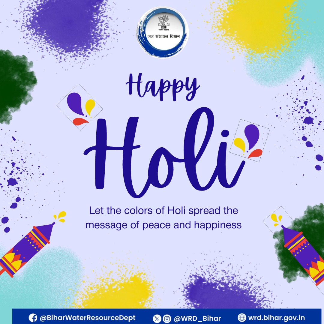 Holi is not just about colors, it's about spreading love, forgiveness, and unity. Let the vibrant colors of Holi spread joy and happiness in every corner of your life! Wishing everyone a colorful and cheerful Holi! 🎨🌈 #HappyHoli #Holi #WRD_Bihar