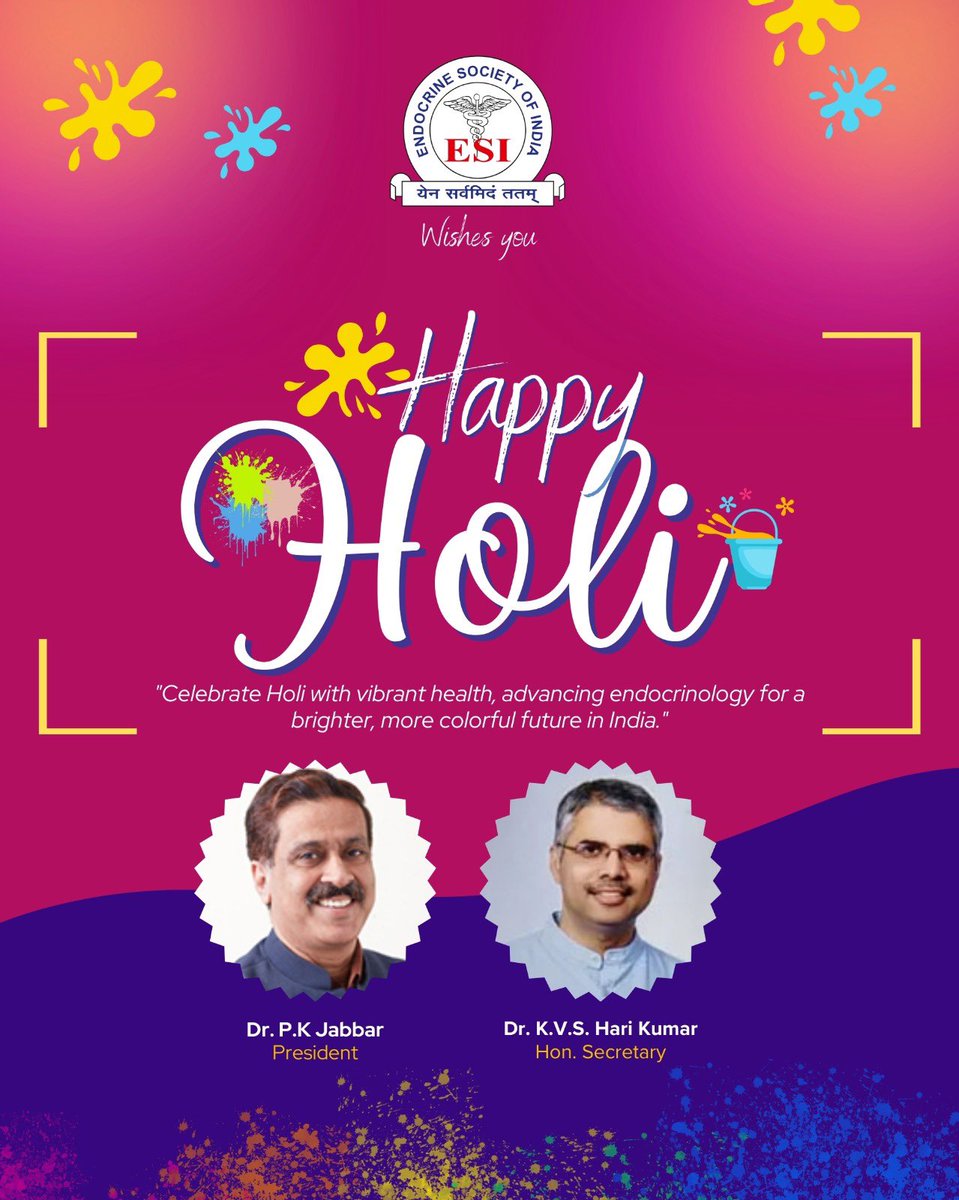 Holi greetings from Endocrine Society of India
