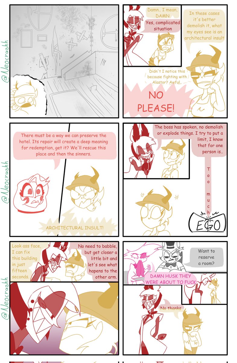 Neocrashh's tweet photo. Sup

I've made a comic and I'm so excited for this one in specific, my insert with Alastor introduction 💞✨

#hazbinhotel #HazbinHotelAlastor #HotelHazbin #HotelHazbinAlastor https://t.co/qAOEGjLVUo