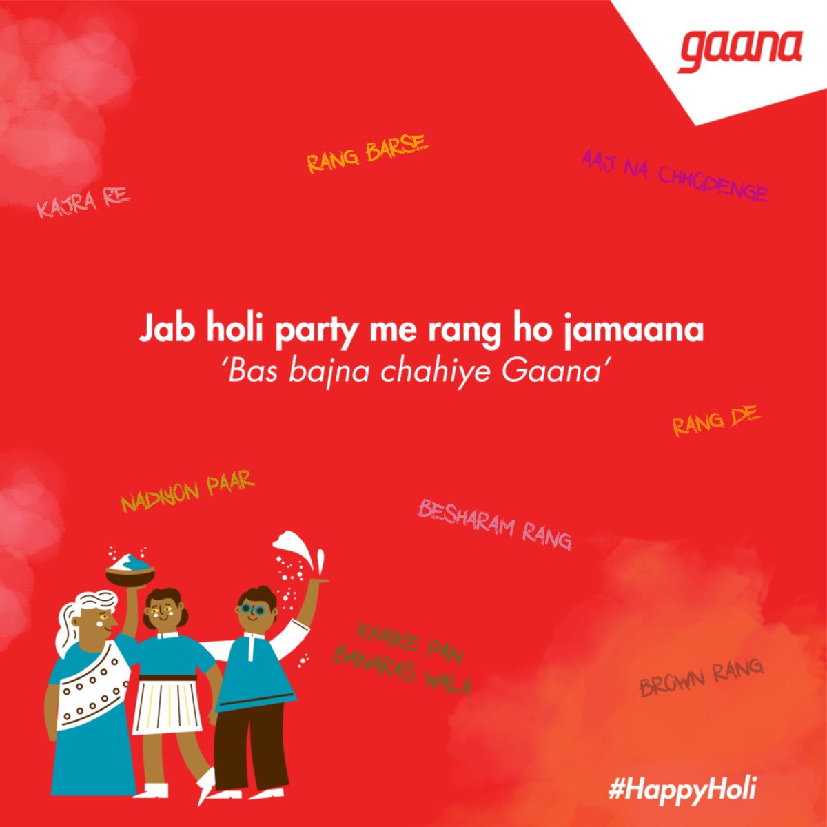 To colorful and musical celebrations ahead! #HappyHoli #Gaana #FestiveVibes