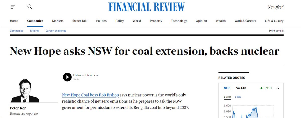 A coal company boosting nuclear - in case you needed even clearer evidence of who gains from the Coalition's latest bait and switch.